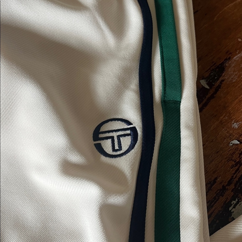 Sergio Tacchini Damarindo Men's cream Track Pants with Green Stripe size 3XL - Picture 6 of 10